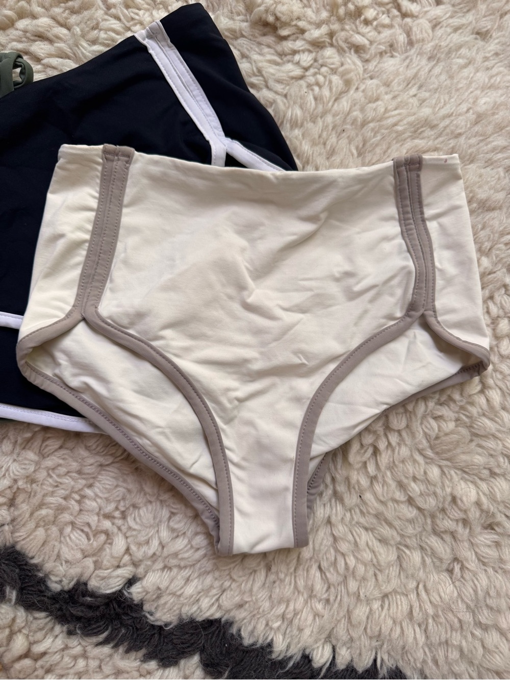 L Space Cream High waist Swim bathing suit